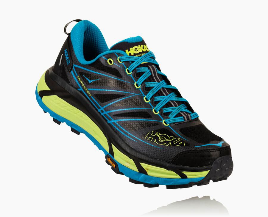 Trail Shoes Mens - Hoka One One Mafate Speed 2 - Black/Blue - OXTJBWY-75